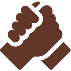 Two hands clasping each other firmly in a handshake or grip.